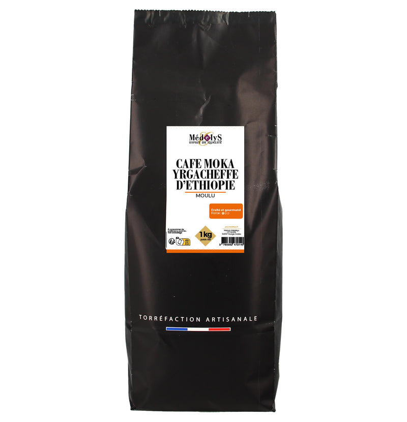 Café moka d'Ethiope Yrgacheffe moulu - 1kg