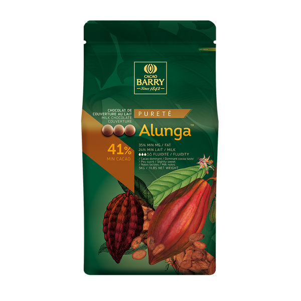 Chocolat de couverture au lait Alunga 41% pistoles - 5kg