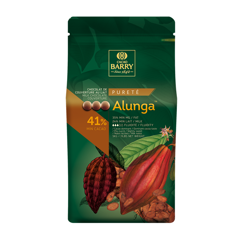 Chocolat de couverture au lait Alunga 41% pistoles - 5kg