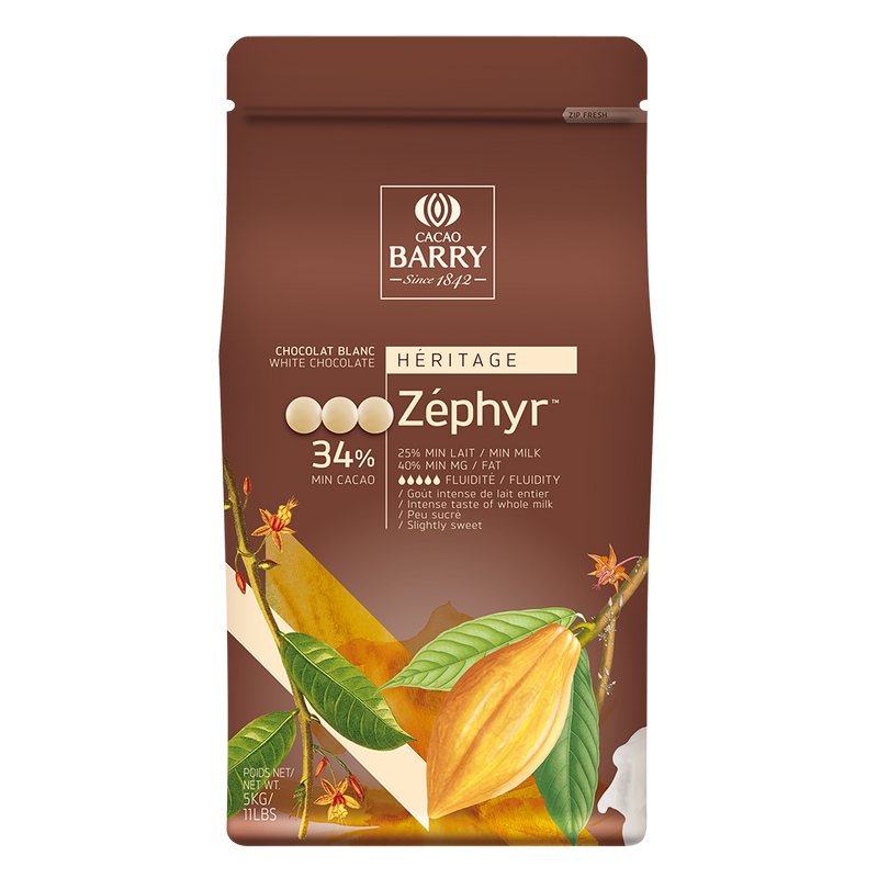 Chocolat de couverture blanc Zéphyr 34% pistoles - 5kg