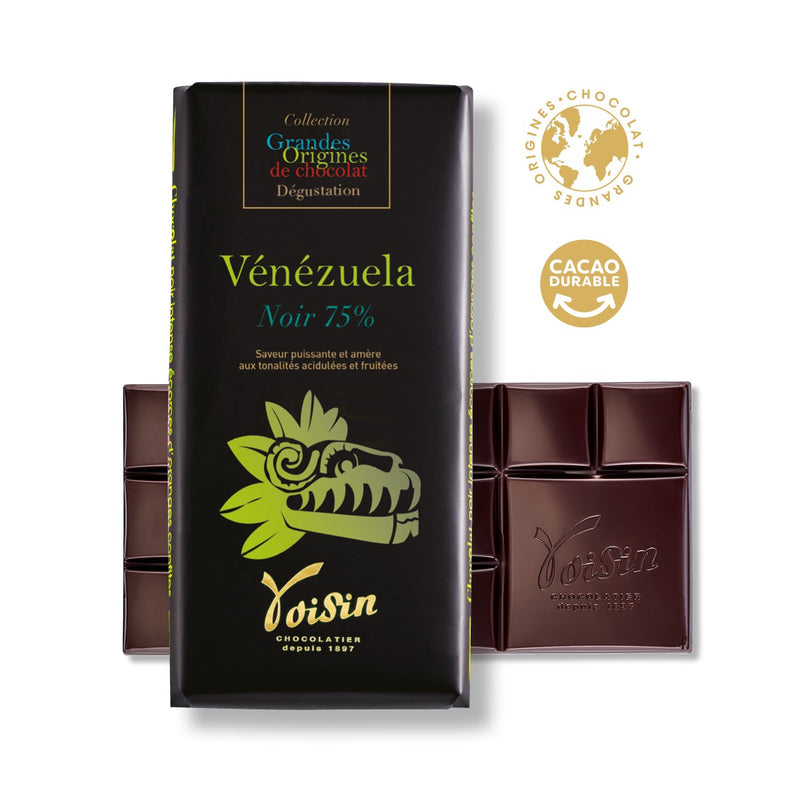 Tablette chocolat noir Vénézuela 75% - 100g