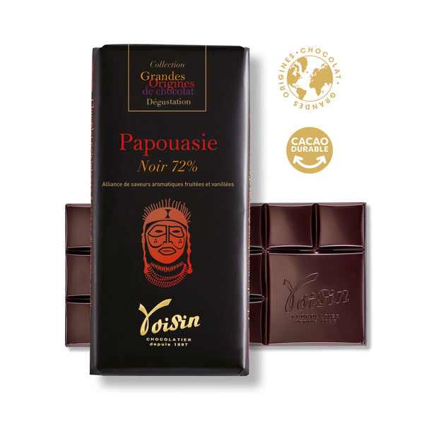Tablette au chocolat noir Papouasie 72% - 100g