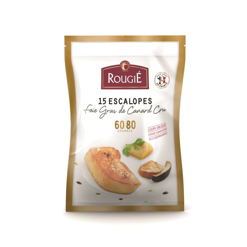 Escalope de foie gras de canard cru coupe oblique environ 900g - 60/80g