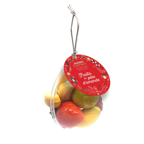 Boule de Noël fruits en pâte d'amande - 100g