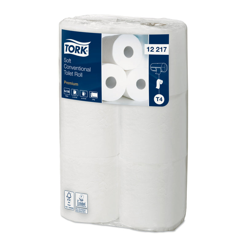 342257 - PAPIER TOILETTE ROULEAU TRAD TORK T4 PREMIUM 198FTS- COLIS 16X6 ROUL