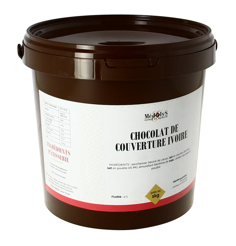 Chocolat de couverture blanc Ivoire palets - 1kg