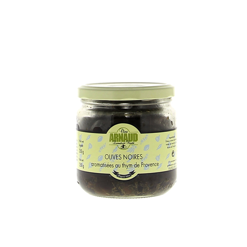Olives noires au thym de Provence - 250g