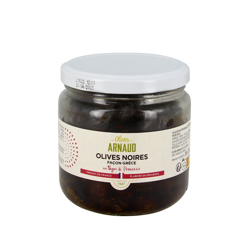 Olives noires au thym de Provence - 250g