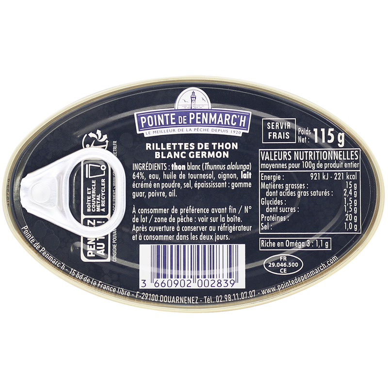 Rillettes de thon blanc germon - 115g